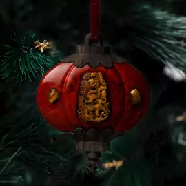 Mordovian jewelry Christmas tree toy "Lantern" tiger's eye